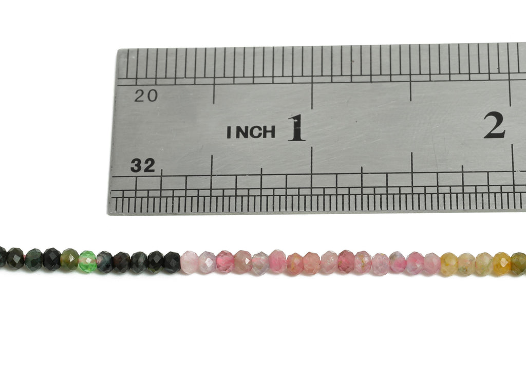 2.8x2.2mm Tourmline Natural Stone Beads - Faceted Rondella Tourmline 15.5 inch /Strand - Gemstone Beads for Handmade - Crafting Bead -NS2465 - DOMEDBAZAAR