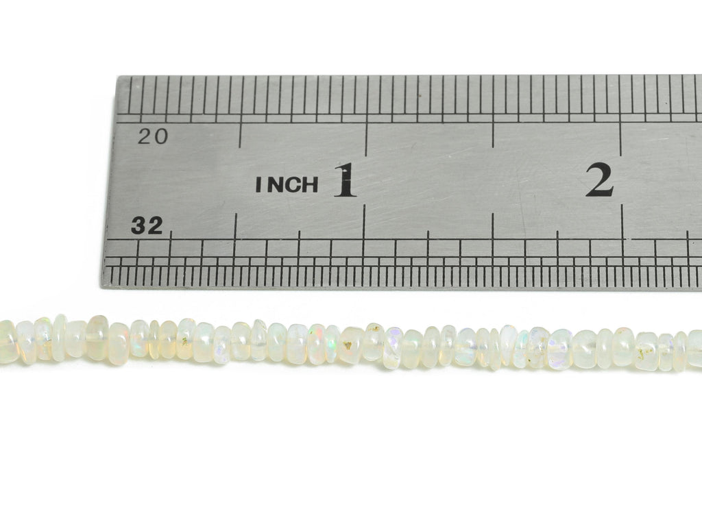 3.5 to 4mm White Opal Round Beads - 16.5 inch - Rondella Gemstone Beads - Disc Crafting Natural Stone Bead - Smooth Rondella Beads - NS2704 - DOMEDBAZAAR