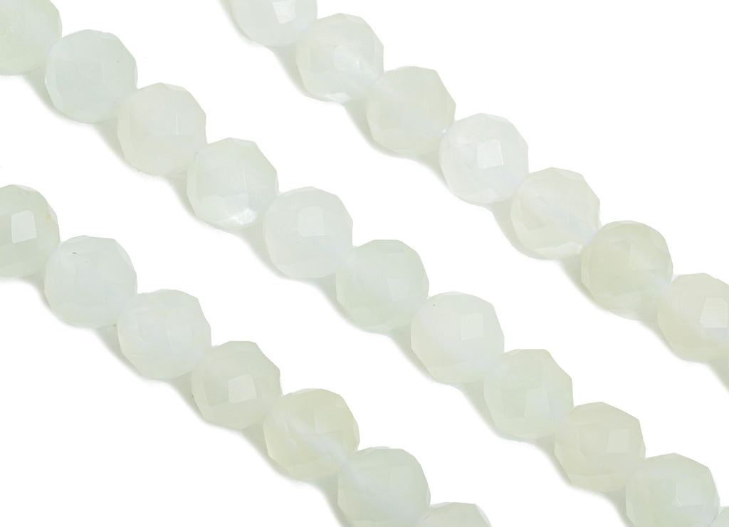 4mm Moonstone Natural Stone Bead - Faceted Round Moonstone 15.5 inch /Strand - Natural Gemstone Beads for Handmade - Crystal Healing -NS2432 - DOMEDBAZAAR
