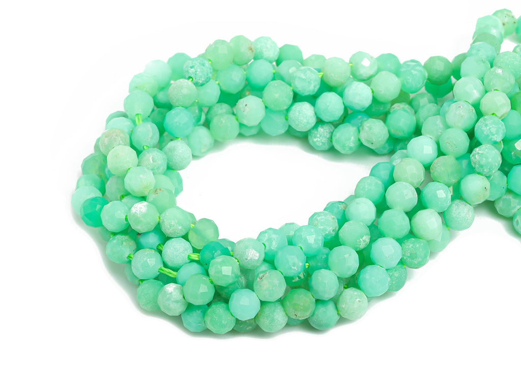 4mm Australian Jade Beads - Faceted Round Natural Stone 15.5 inch /Strand - Handmade Gemstone Bead - Crafting Bead - Jewelry Making - NS2529 - DOMEDBAZAAR