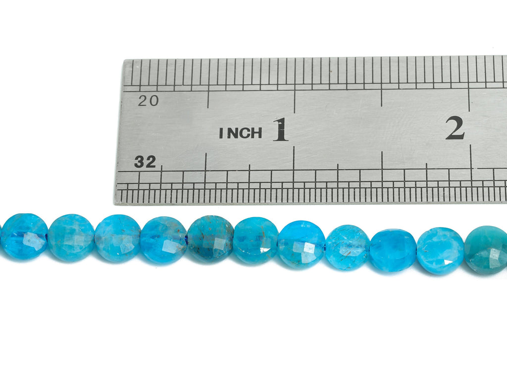 5mm Apatite Natural Stone Beads - Faceted Coin Round Apatite 16.5 inch /Strand - Gemstone Bead - Crafting Bead - Healing Stone Bead - NS2685 - DOMEDBAZAAR