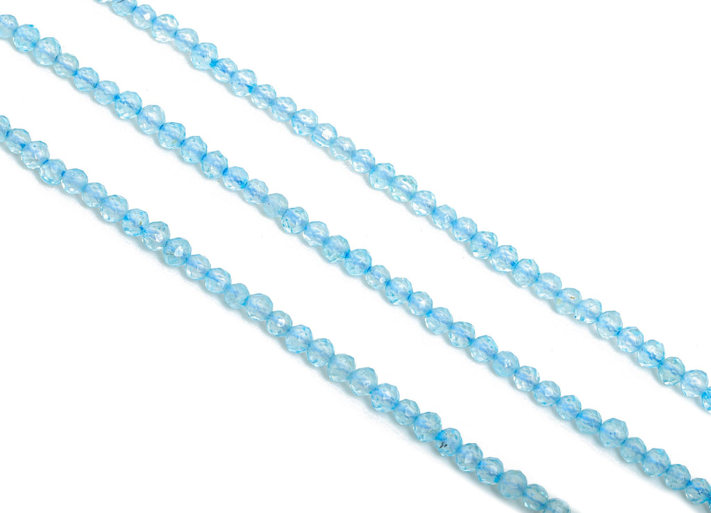 2mm Blue Topaz Natural Stone Beads - Faceted Cube Blue Topaz 15.5inch /Strand - High-Quality Gemstone Beads - Healing Stone Beads - NS2523 - DOMEDBAZAAR
