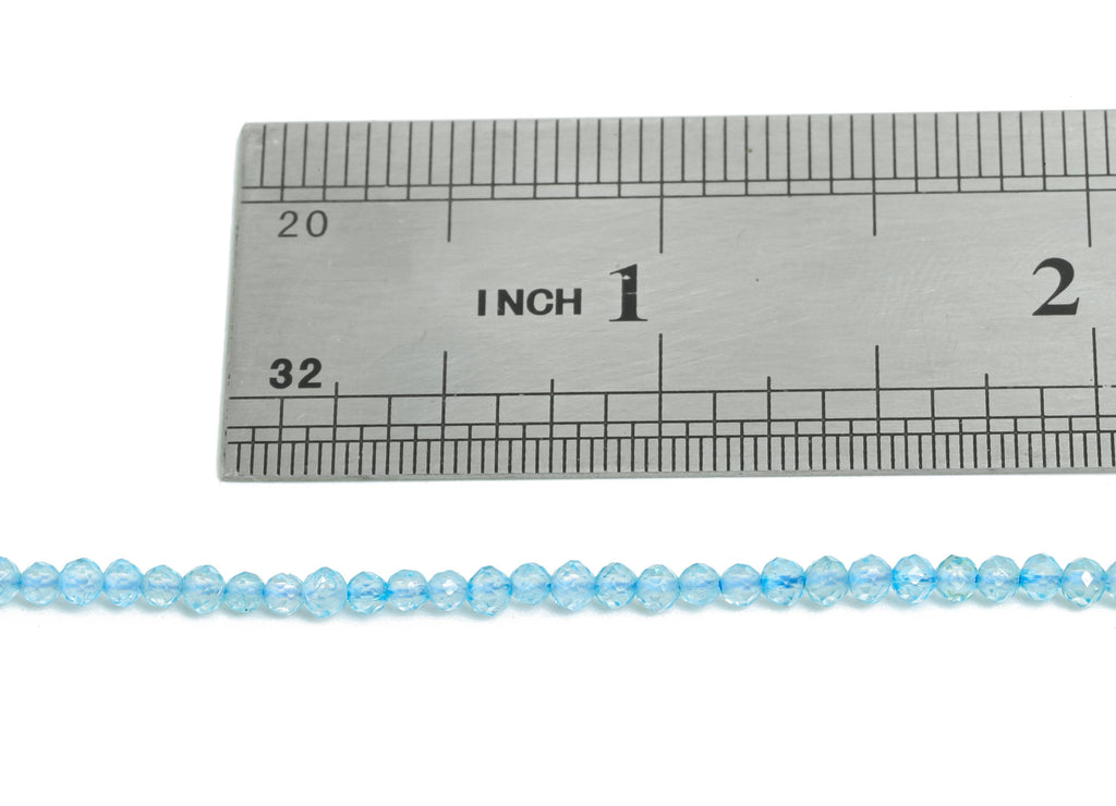 2mm Blue Topaz Natural Stone Beads - Faceted Cube Blue Topaz 15.5inch /Strand - High-Quality Gemstone Beads - Healing Stone Beads - NS2523 - DOMEDBAZAAR