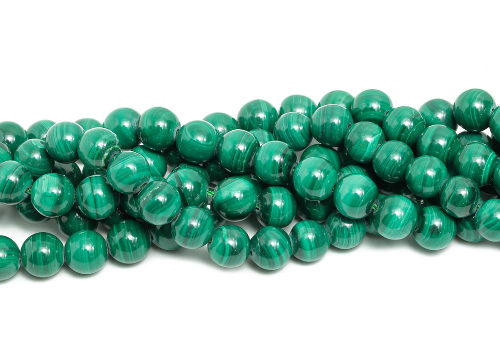 7mm Malachite Natural Stone Beads - Round Malachite 15.5 inch /Strand - Handmade Gemstone Bead - Crafting Bead - Smooth Stone Bead - NS2407 - DOMEDBAZAAR