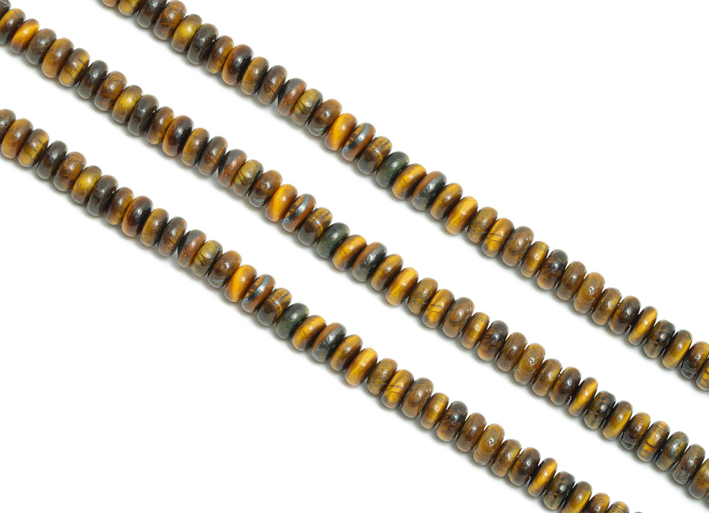 4x2mm Tigereye Natural Beads - Smooth Rondella Tigereye Natural Stone 15 inch /Strand - Crafting Gemstone Bead - Healing Stone Bead - NS2996 - DOMEDBAZAAR
