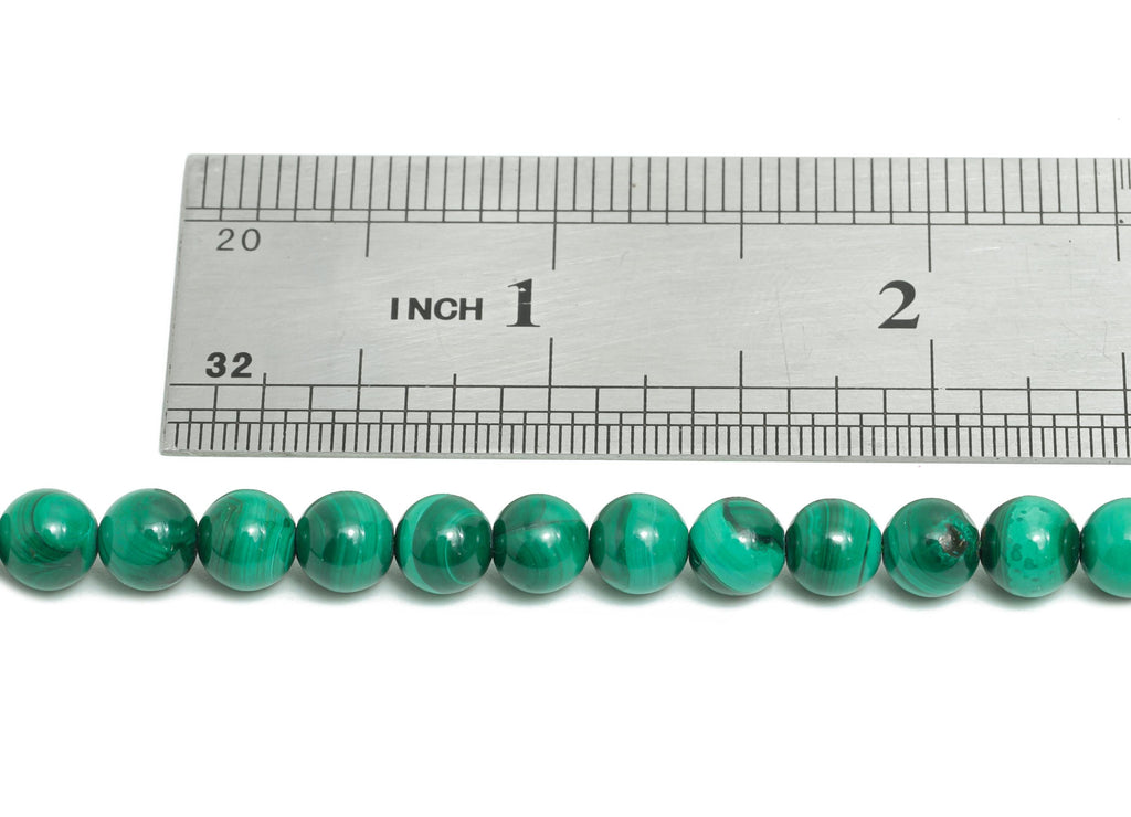 6mm Malachite Natural Stone Beads - Smooth Round Malachite 15.5 inch /Strand - DIY Crafting Gemstone Beads - Healing Stone Beads - NS2406 - DOMEDBAZAAR