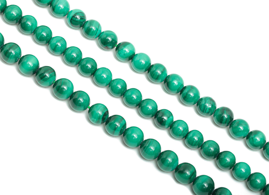 6mm Malachite Natural Stone Beads - Smooth Round Malachite 15.5 inch /Strand - DIY Crafting Gemstone Beads - Healing Stone Beads - NS2406 - DOMEDBAZAAR