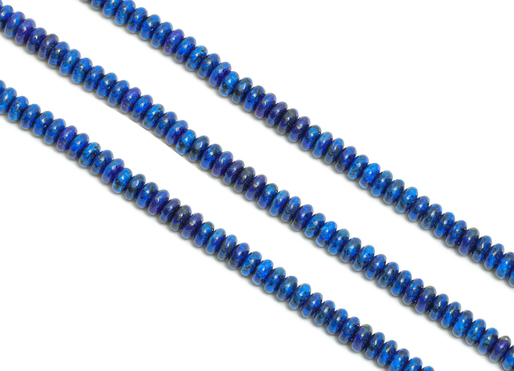 4x2mm Lapis lazuli Natural Stone - Smooth Rondella Lopis Bead 15 inch /Strand - Handmade Jewelry Beads - High-Quality Natural Beads - NS2995 - DOMEDBAZAAR