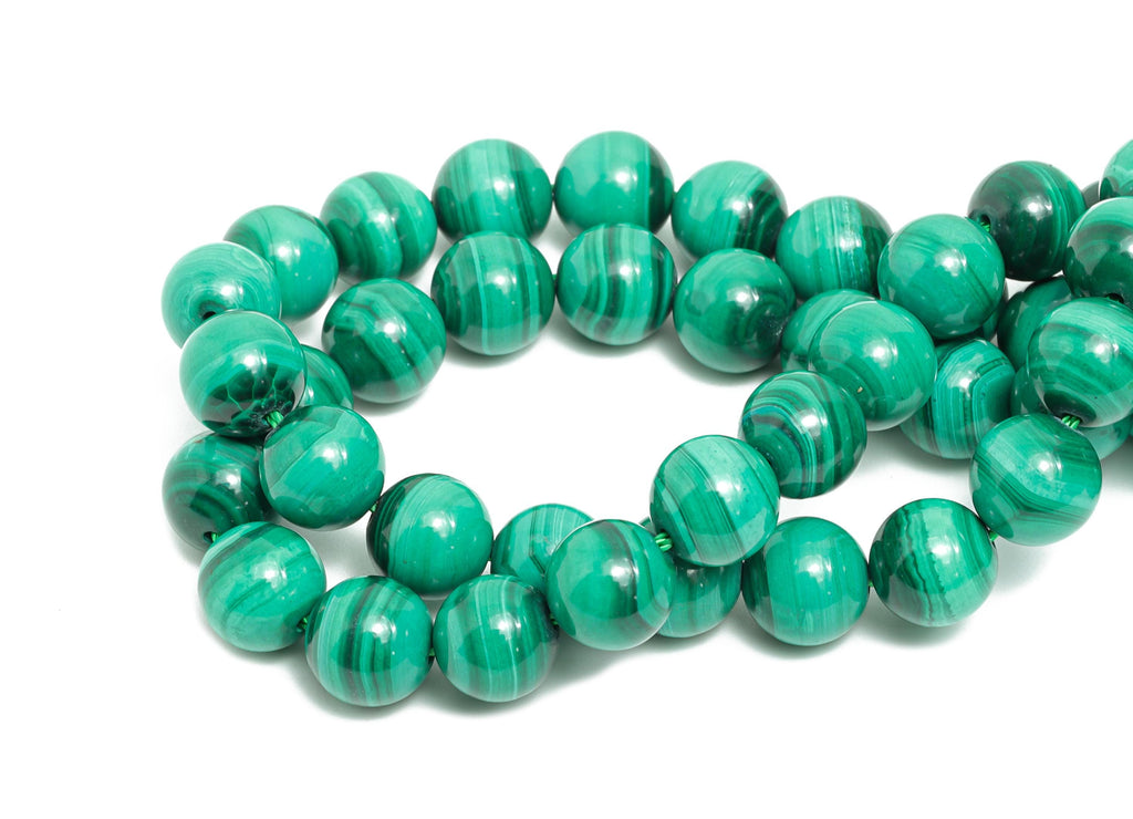 8mm Malachite Natural Stone Beads - Smooth Round Malachite 15.5 inch /Strand - DIY Crafting Gemstone Beads - Healing Stone Beads - NS2408 - DOMEDBAZAAR