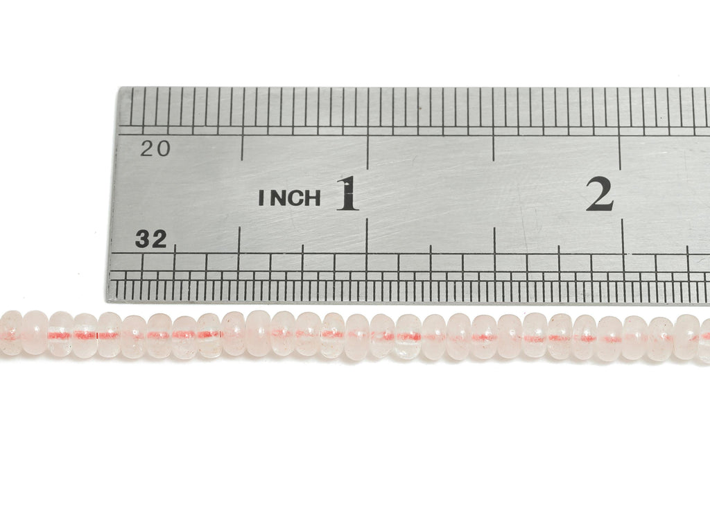 4x2mm Pink Quartz Natural Stone Beads - Smooth Rondella Rose Quartz 15 inch /Strand - DIY Crafting Gemstone Bead - Handmade Jewelry - NS2987 - DOMEDBAZAAR