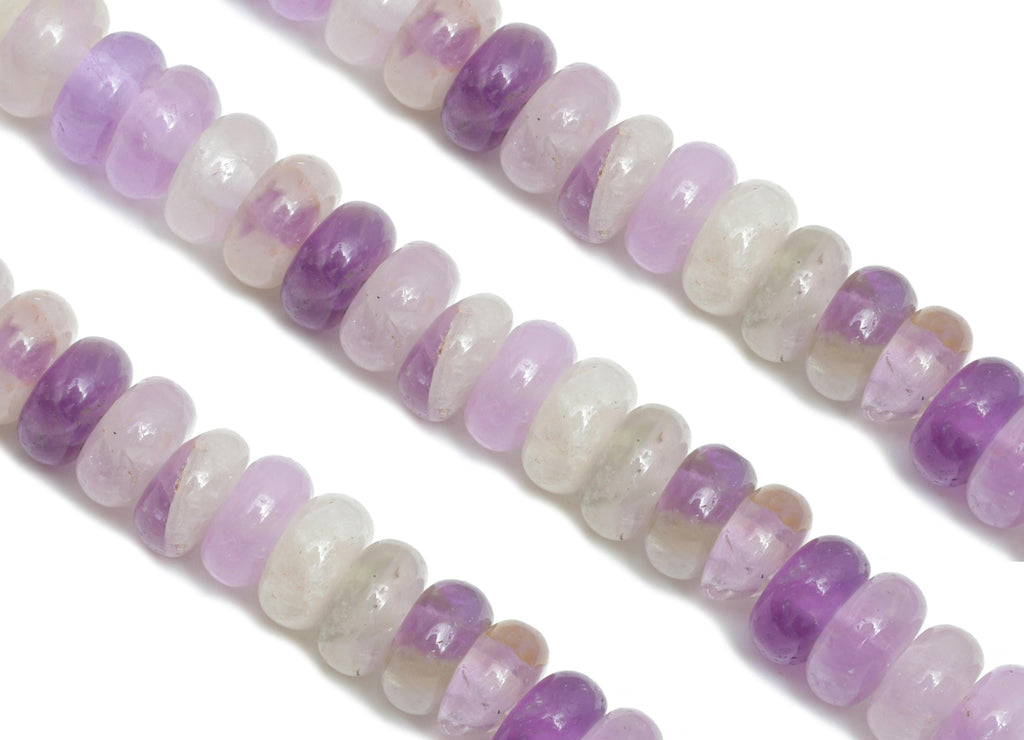 4mm Amethyst Natural Stone Beads - Smooth Rondella Amethyst 15 inch /Strand - Crafting Gemstone Bead Jewelry - Healing Stone Bead - NS2989 - DOMEDBAZAAR