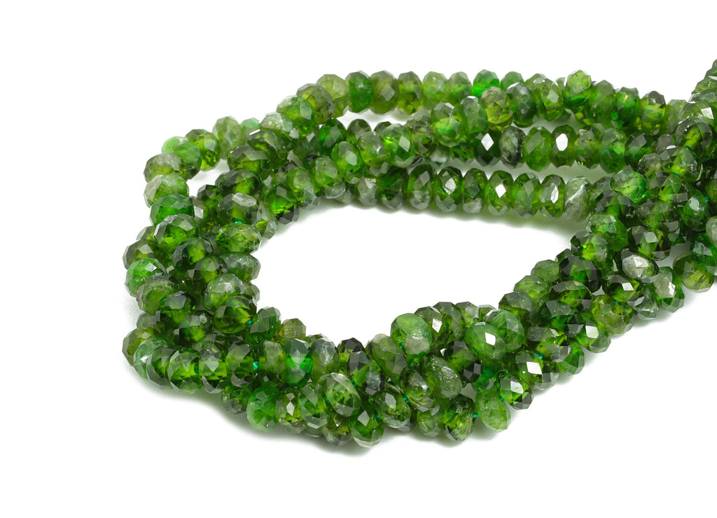 3x4mm Diopside Natural Stone Beads - Faceted Rondella Diopside 15.5 inch /Strand - DIY Crafting Gemstone Beads - Handmade Jewelry - NS2415 - DOMEDBAZAAR
