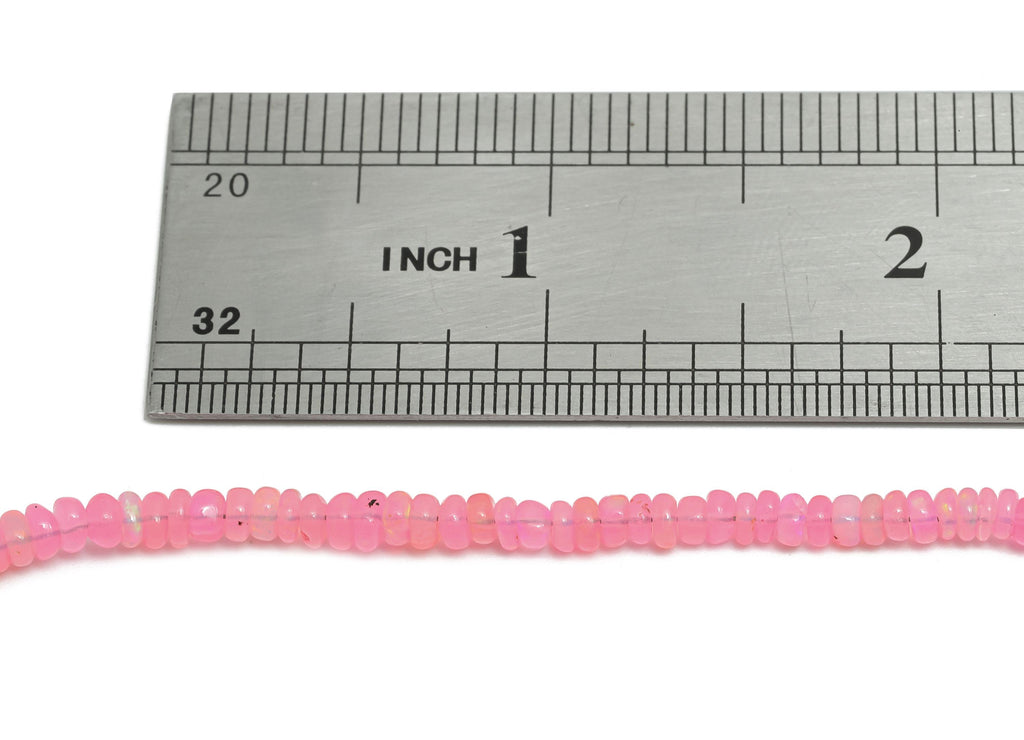 3x2mm Pink Opal Natural Stone Beads - Smooth Rondella Pink Opal 16.5 inch /Strand - DIY Crafting Gemstone Beads - Handmade Jewelry - NS2689 - DOMEDBAZAAR