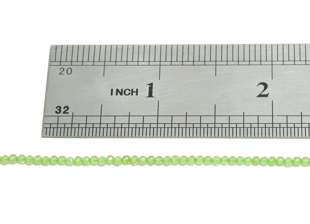 2x1.98mm Peridot Natural Stone Beads - Faceted Green Round Peridot  15.5 inch /Strand - High-Quality DIY Crafting Gemstone Beads -  NS2499 - DOMEDBAZAAR