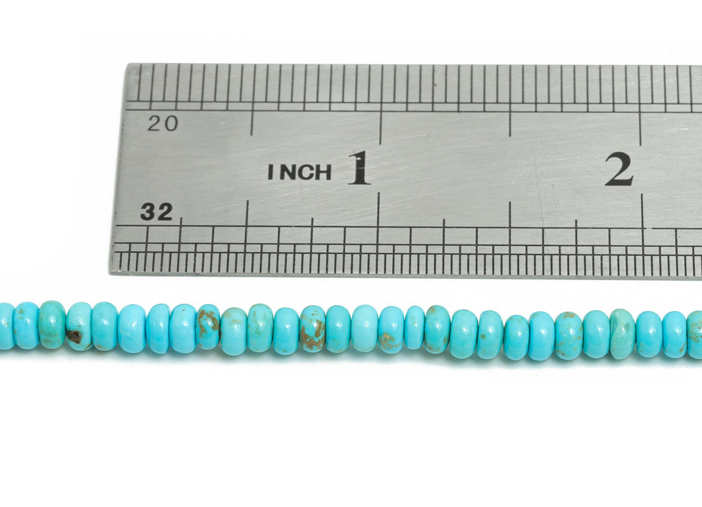 4X2mm Blue Turquoise Natural Stone Bead - Smooth Rondella 15 inch /Strand - DIY Crafting Gemstone Beads - Bead Craft Supplies - NS2992 - DOMEDBAZAAR