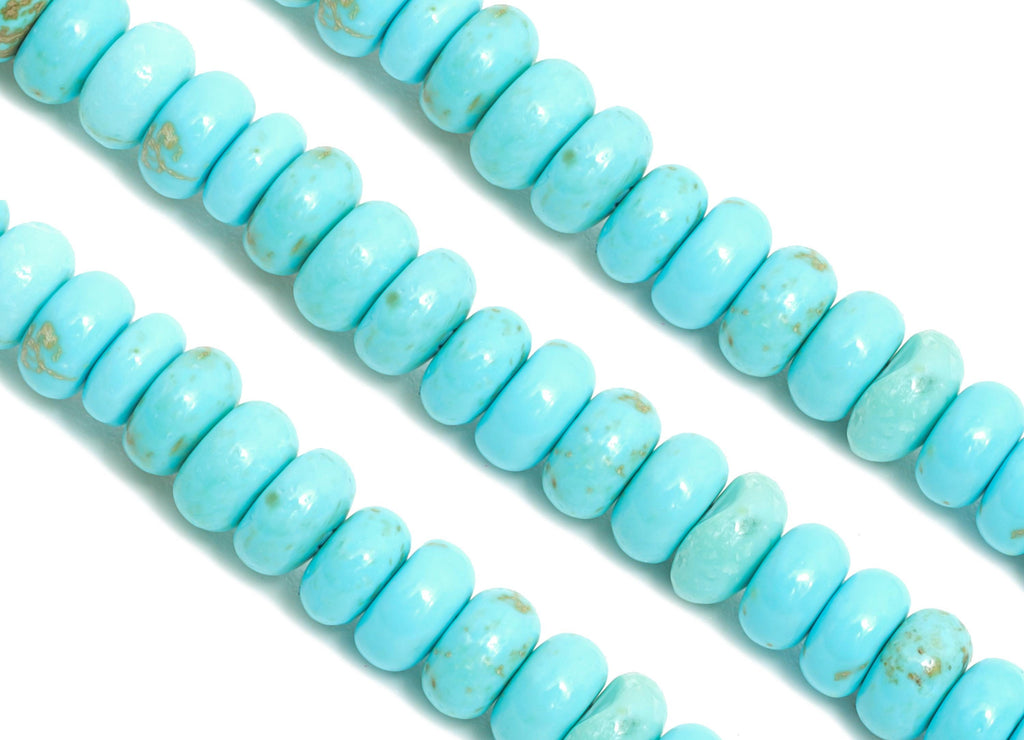 4X2mm Blue Turquoise Natural Stone Bead - Smooth Rondella 15 inch /Strand - DIY Crafting Gemstone Beads - Bead Craft Supplies - NS2992 - DOMEDBAZAAR