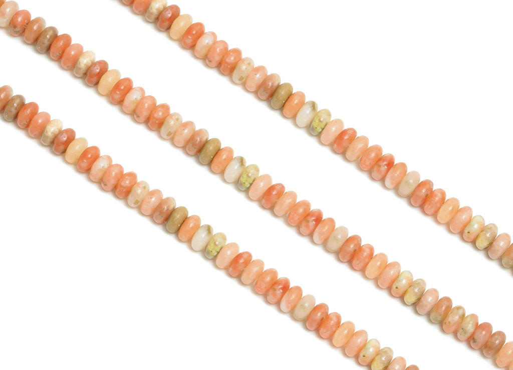4x2mm Red Cotton Natural Stone Beads - Smooth Rondella 15 inch /Strand - High-Quality Boho Gemstone Beads - Beading Craft Supplies - NS2991 - DOMEDBAZAAR