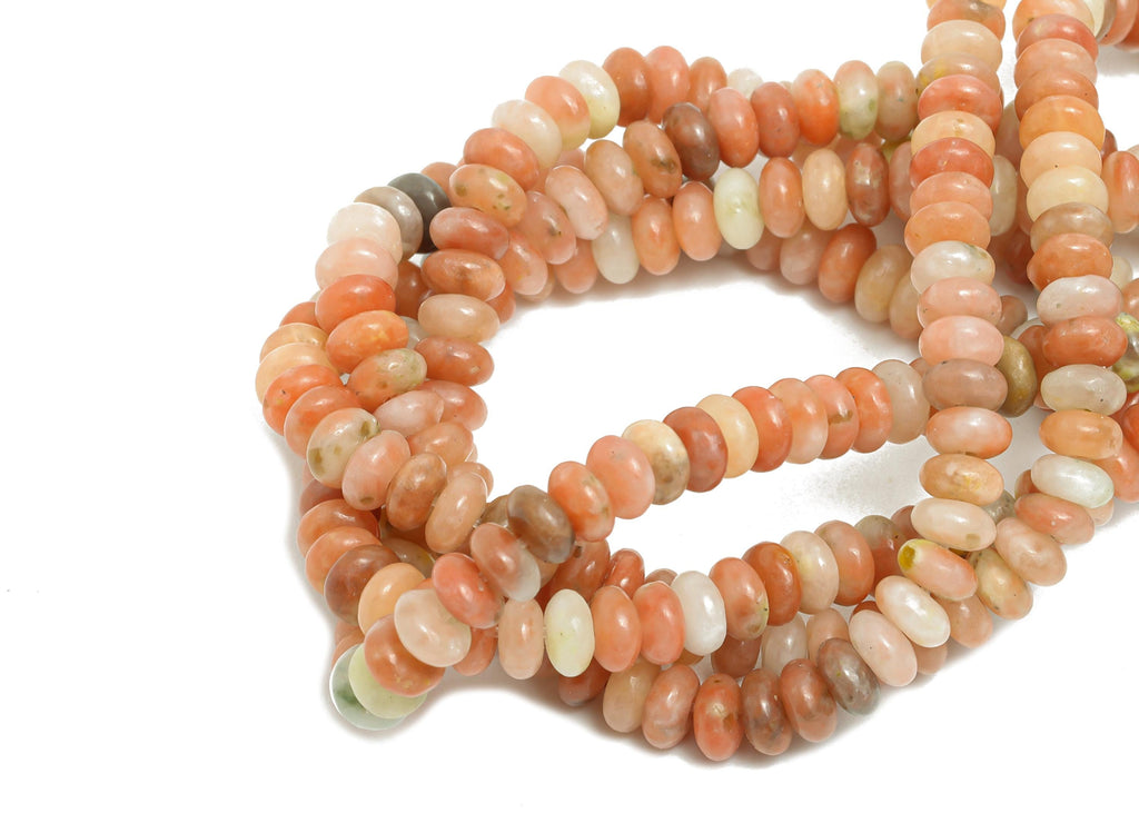 4x2mm Red Cotton Natural Stone Beads - Smooth Rondella 15 inch /Strand - High-Quality Boho Gemstone Beads - Beading Craft Supplies - NS2991 - DOMEDBAZAAR