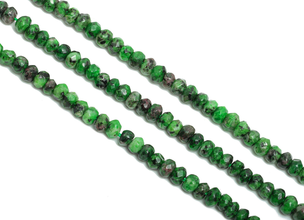 4x2mm Krasnyy Natural Stone Bead - Faceted Ruby Zoisite 14.56 inch /Strand - DIY Crafting Gemstone Beads - Bead Craft Supplies - NS2985 - DOMEDBAZAAR