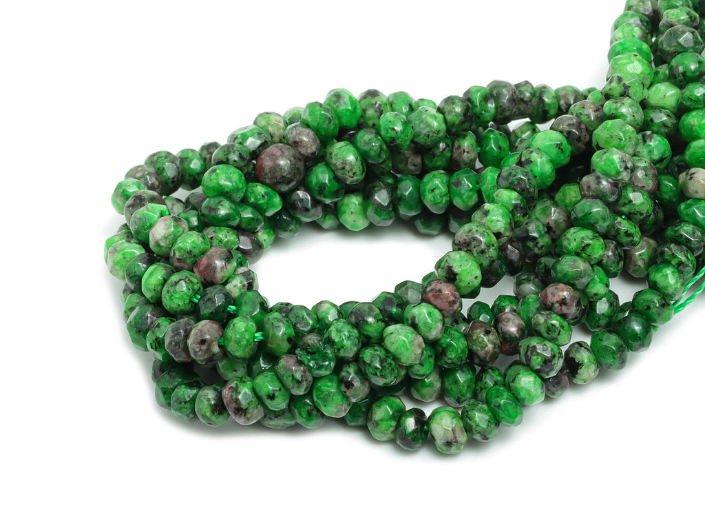 4x2mm Krasnyy Natural Stone Bead - Faceted Ruby Zoisite 14.56 inch /Strand - DIY Crafting Gemstone Beads - Bead Craft Supplies - NS2985 - DOMEDBAZAAR