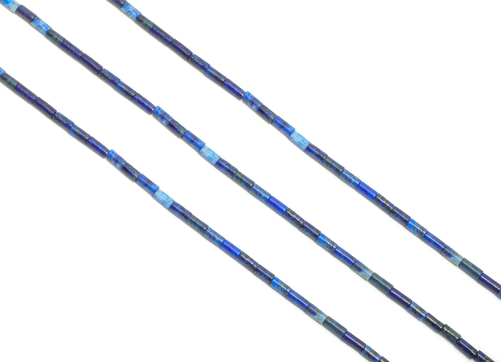 4x2mm Lapis lazuli Natural Stone Beads - Cylinde Bead Lapis lazuli 15.35 Inch/Strand - Cylinde Tube Bead - DIY Craft Making Bead - NS2963 - DOMEDBAZAAR