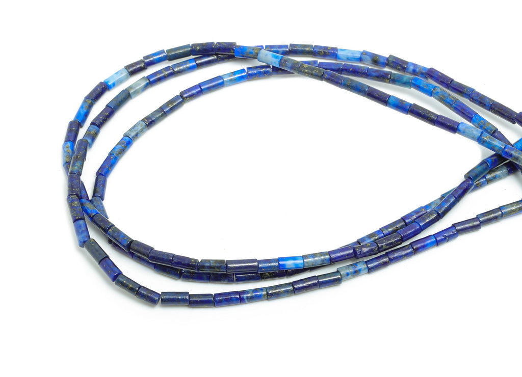 4x2mm Lapis lazuli Natural Stone Beads - Cylinde Bead Lapis lazuli 15.35 Inch/Strand - Cylinde Tube Bead - DIY Craft Making Bead - NS2963 - DOMEDBAZAAR
