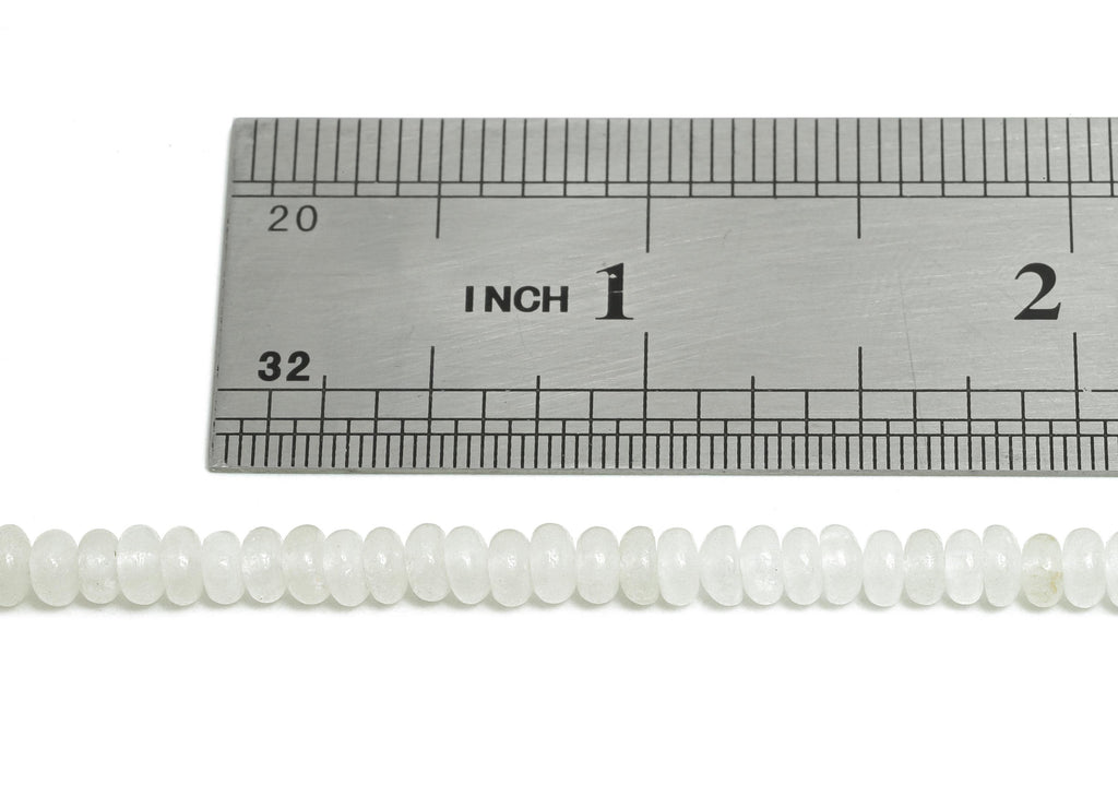 2x4mm White Crystal Natural Stone Bead - Smooth Rondella Beads - White Crystal 15 inch /Strand - Crafting Gemstone Bead - DIY Making -NS2997 - DOMEDBAZAAR