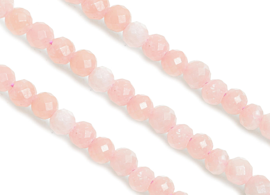 2.31mm Pink Opal Natural Stone Beads - Faceted Pink Opal Bead 6.3 inch /Strand - Gemstone Beads For Bracelet - Crafting Bracelet - NS2457 - DOMEDBAZAAR