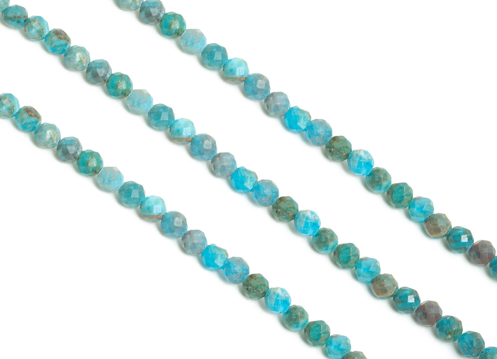 4.1x4mm Moroxite Natural Stone Bead - Faceted Bead 6.3 inch /Strand - Gemstone Beads For Bracelet - Handmade DIY Bracelet Supplies - NS2476 - DOMEDBAZAAR