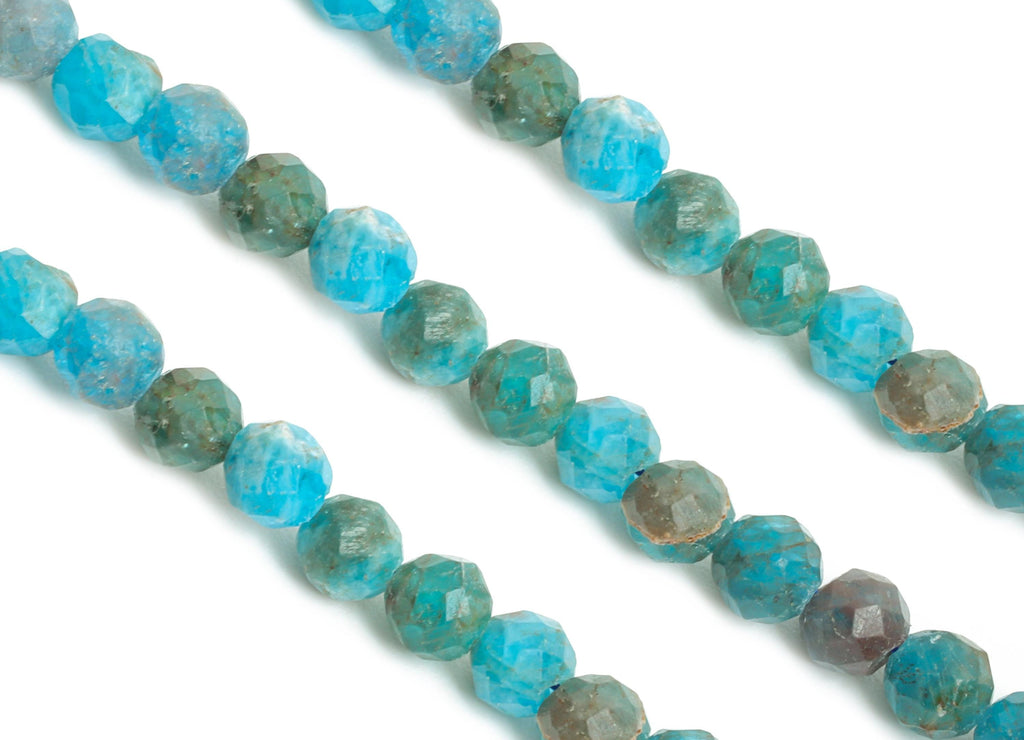 4.1x4mm Moroxite Natural Stone Bead - Faceted Bead 6.3 inch /Strand - Gemstone Beads For Bracelet - Handmade DIY Bracelet Supplies - NS2476 - DOMEDBAZAAR
