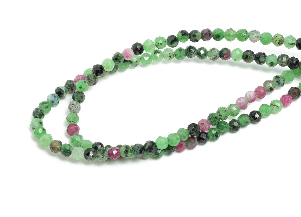 2.6mm Krasnyy Natural Stone Bead - Faceted Bead 6.3 inch /Strand - Gemstone Beads For Bracelet - Handmade DIY Bracelet Supplies - NS2453 - DOMEDBAZAAR