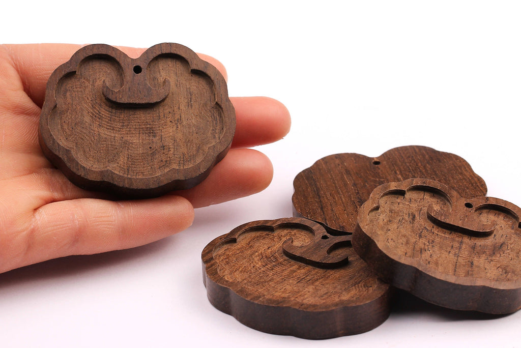 Monzo Wood Pendant - Natural Wooden Charms for Necklace  - Jewelry Supplies - Wooden Beads -  54x42x8mm - BB1015 - DOMEDBAZAAR