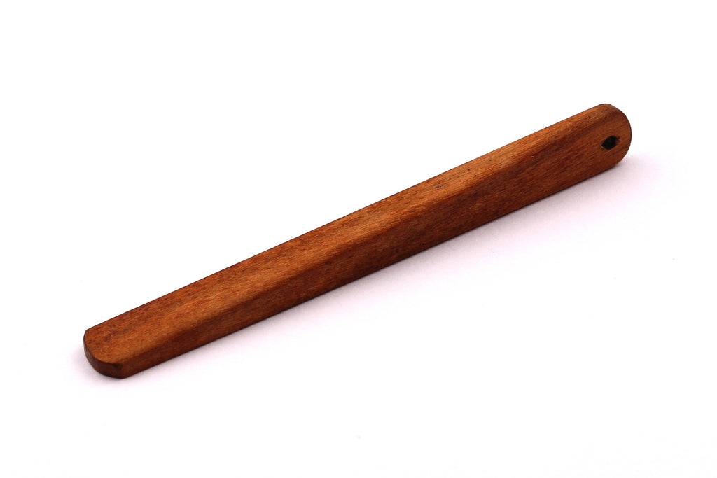 Wood Earring Charms - Hammered Long Bar Shaped - Natural Wooden Charms for Necklace and Earrings - Wooden Beads - 65x7x3mm - BB1034W - DOMEDBAZAAR