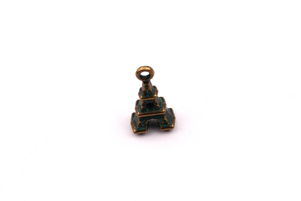 Faux Patina Pendant - Eiffel Shaped - Alloy Charms - Antique Bronze Tone Necklace - Zinc Alloy Beads - Jewelry Supplies - 15x8x4.5mm ZZ1028 - DOMEDBAZAAR