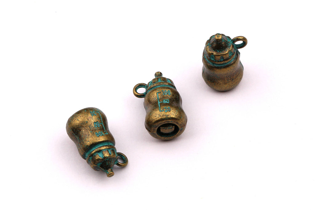 Faux Patina Pendant - Feeder Shaped - Alloy Charms - Antique Bronze Tone Necklace - Zinc Alloy Beads - Jewelry Supplies - 19x10mm ZZ1032 - DOMEDBAZAAR