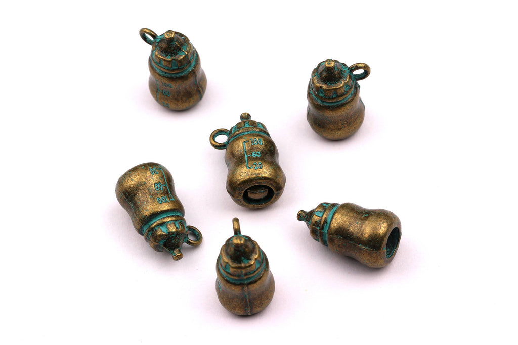Faux Patina Pendant - Feeder Shaped - Alloy Charms - Antique Bronze Tone Necklace - Zinc Alloy Beads - Jewelry Supplies - 19x10mm ZZ1032 - DOMEDBAZAAR