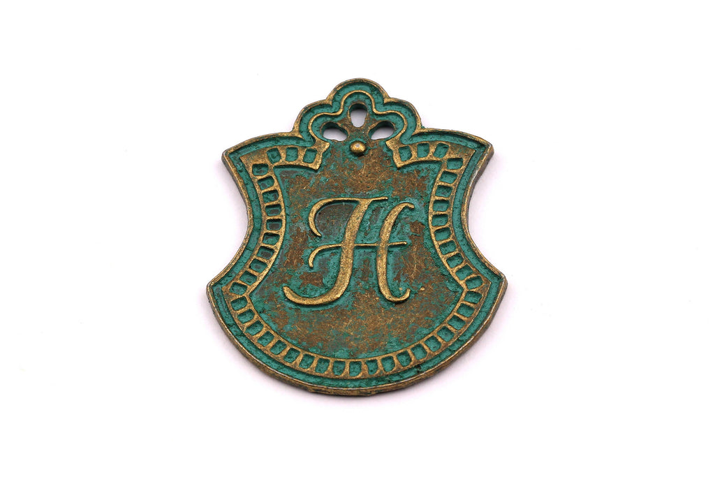 Faux Patina Pendant - Frame Shaped - Alloy Charms - Antique Bronze Tone Necklace - Zinc Alloy Beads - Jewelry Supplies - 40x32x1.7mm ZZ1074 - DOMEDBAZAAR