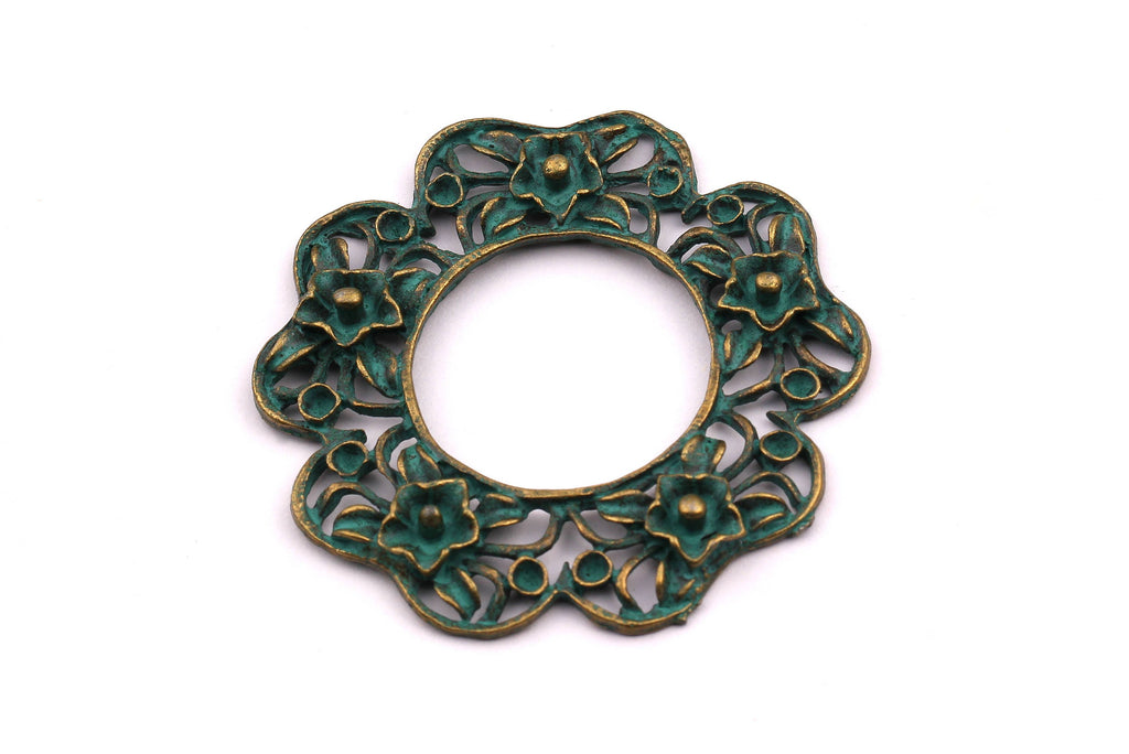 Faux Patina Pendant - Frame Shaped - Alloy Charms - Antique Bronze Tone Necklace - Zinc Alloy Beads - Jewelry Supplies - 43x43x2.3mm ZZ1092 - DOMEDBAZAAR