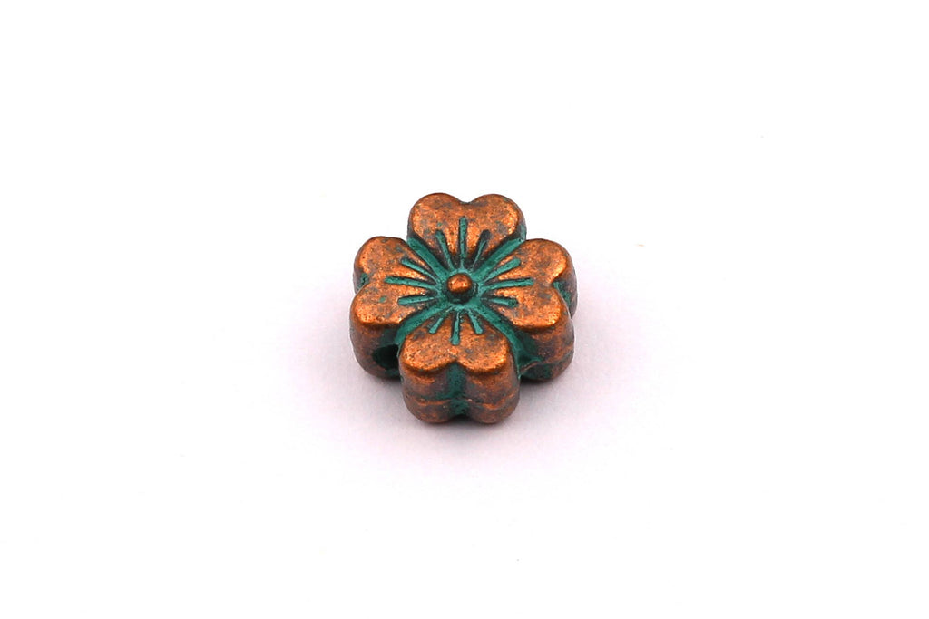 Faux Patina Beads - Flower Shaped - Alloy Charms - Antique Bronze Tone Necklace - Zinc Alloy Pendant - Jewelry Supplies - 43x2.3mm ZZ1106 - DOMEDBAZAAR