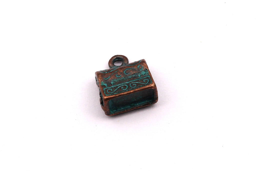 Faux Patina Beads - Chest Shaped - Alloy Charms - Antique Bronze Tone Necklace - Zinc Alloy Pendant - Jewelry Supplies - 10x9mm ZZ1107 - DOMEDBAZAAR