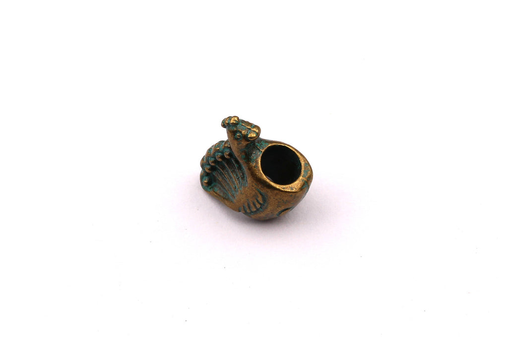 Faux Patina Beads - Peacock Shaped - Alloy Charms - Antique Bronze Tone Necklace - Zinc Alloy Pendant - Jewelry Supplies - 15x8mm ZZ1109 - DOMEDBAZAAR