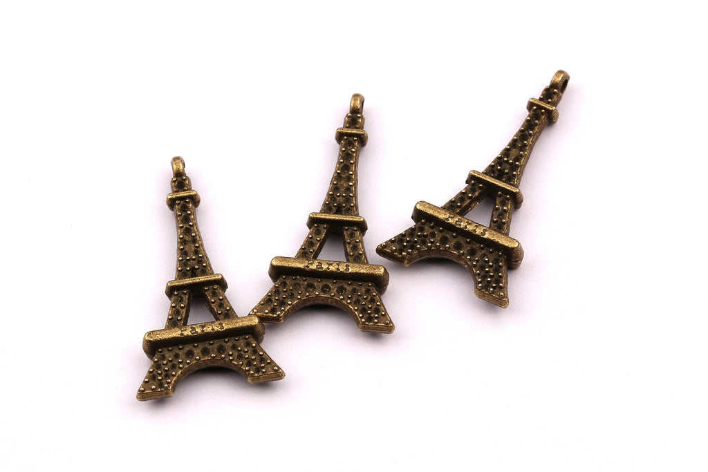 Zinc Alloy Pendant - Eiffel Shaped - Alloy Charms - Antique Bronze Tone Necklace - Zinc Alloy Beads - Jewelry Supplies - 30x16x4.5mm ZZ1125 - DOMEDBAZAAR