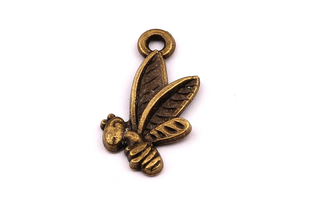 Zinc Alloy Pendant - Bee Shaped - Alloy Charms - Antique Bronze Tone Necklace - Zinc Alloy Beads - Jewelry Supplies - 28x18x3mm ZZ1126 - DOMEDBAZAAR