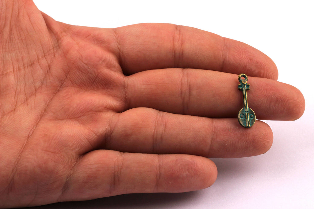 Faux Patina Pendant - Sedge Shaped - Alloy Charms - Antique Bronze Tone Necklace - Zinc Alloy Beads - Jewelry Supplies - 20x7x1.7mm ZZ1039 - DOMEDBAZAAR