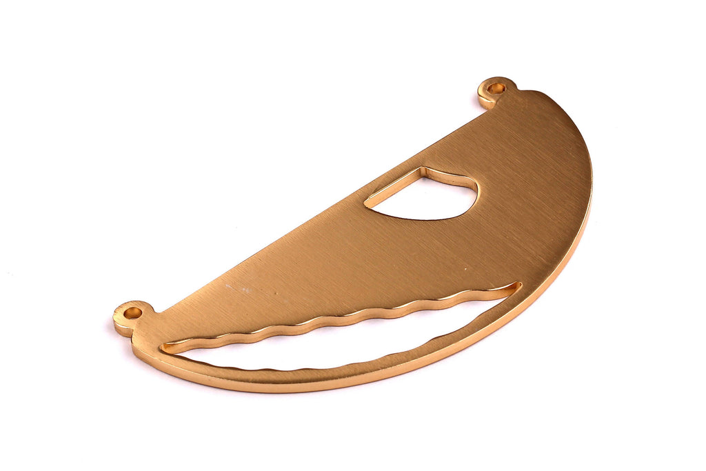 Aluminum Charms - Half Circle Shaped Pendant - Anodized Aluminium Charms - Wall Decor - Gold Tone - 40x90x2.5mm - AA1018 - DOMEDBAZAAR