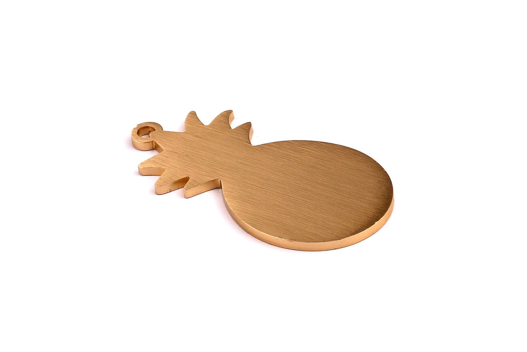 Aluminum Charms - Pineapple Shaped Pendant - Anodized Aluminium Charms - Wall Decor - Gold Tone - 50x25x2mm - AA1023 - DOMEDBAZAAR