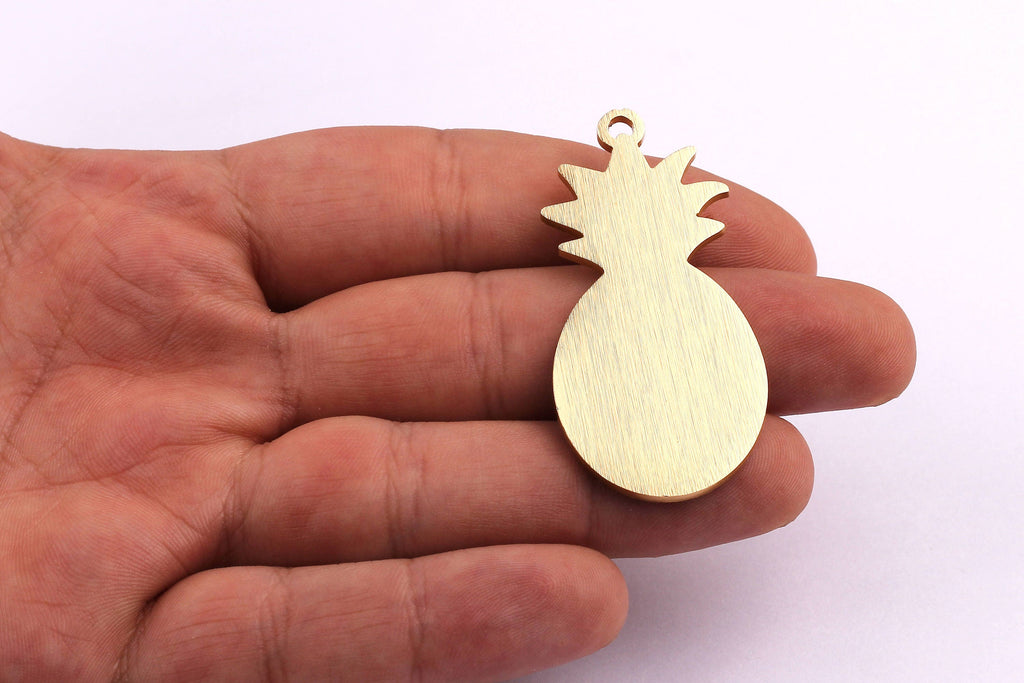 Aluminum Charms - Pineapple Shaped Pendant - Anodized Aluminium Charms - Wall Decor - Gold Tone - 50x25x2mm - AA1023 - DOMEDBAZAAR