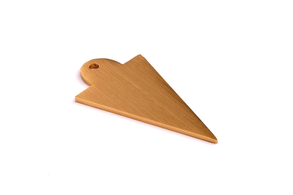 Aluminum Stamping Blank - Right Triangle Frame Shaped Pendant - Anodized Aluminium Charms - Wall Decor - Gold Tone - 59x27x2mm - AA1026 - DOMEDBAZAAR