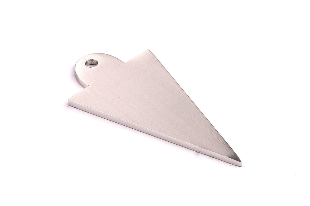 Aluminum Stamping Blank - Right Triangle Frame Shaped Pendant - Anodized Aluminium Charms - Wall Decor - Silver Tone - 58x27x2mm - AA1059 - DOMEDBAZAAR