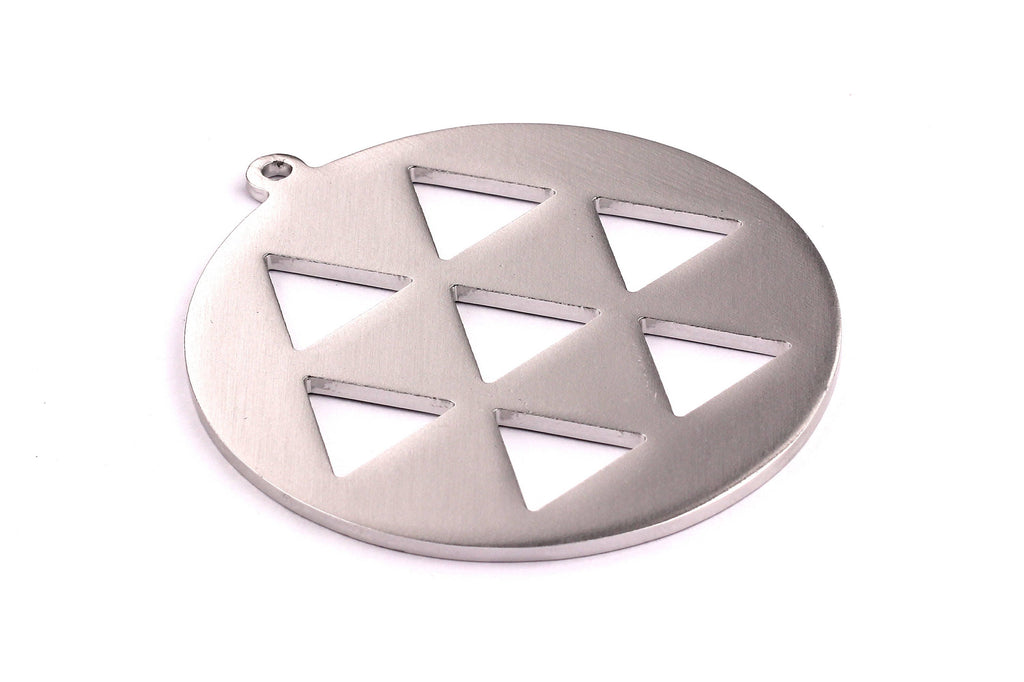 Aluminum Charms - Circle Shaped Pendant - Anodized Aluminium Charms - Wall Decor - Silver Tone - 69x69x2.5mm - AA1077 - DOMEDBAZAAR